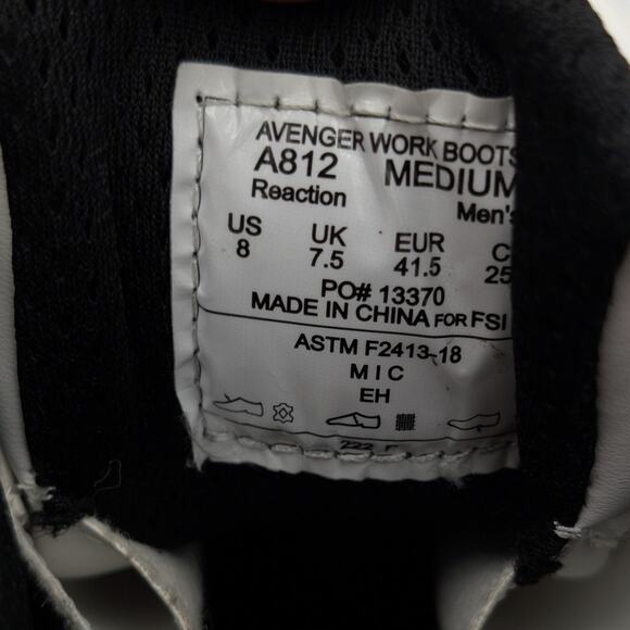 $120 Avenger Aero Trail Comp Toe Work Shoes Men's White/Red Size US8 EU41.5 - Picture 5 of 15